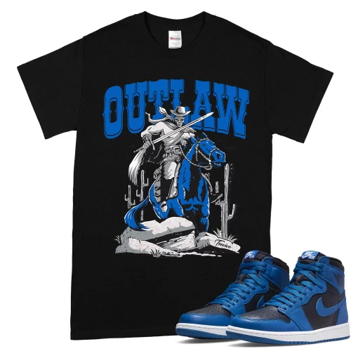 TeeVivo T-Shirt Match Air Jordan 1 Retro High OG Dark Marina Blue Outlaw – Air Jordan 1 Shirt, AJ1 Shirt