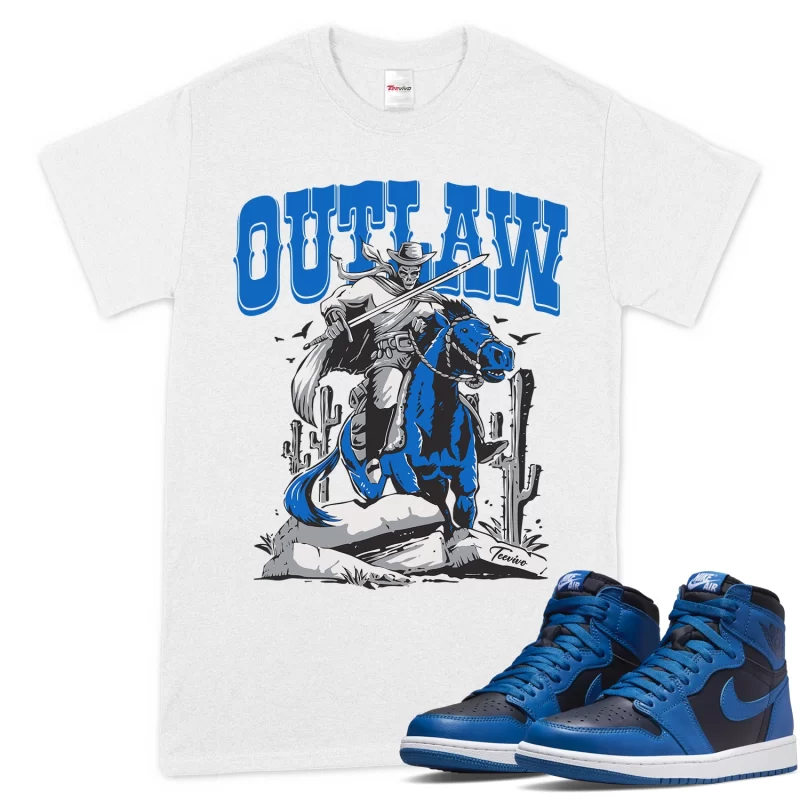 TeeVivo T-Shirt Match Air Jordan 1 Retro High OG Dark Marina Blue Outlaw – Air Jordan 1 Shirt, AJ1 Shirt