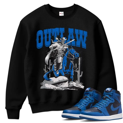TeeVivo Sweatshirt Match Air Jordan 1 Retro High OG Dark Marina Blue Outlaw – Air Jordan 1 Sweatshirt, AJ1 Sweatshirt