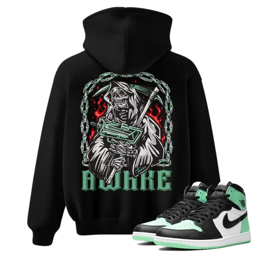 TeeVivo Hoodie Match Air Jordan 1 Retro High OG Green Glow Awake – Air Jordan 1 Hoodie, AJ1 Hoodie