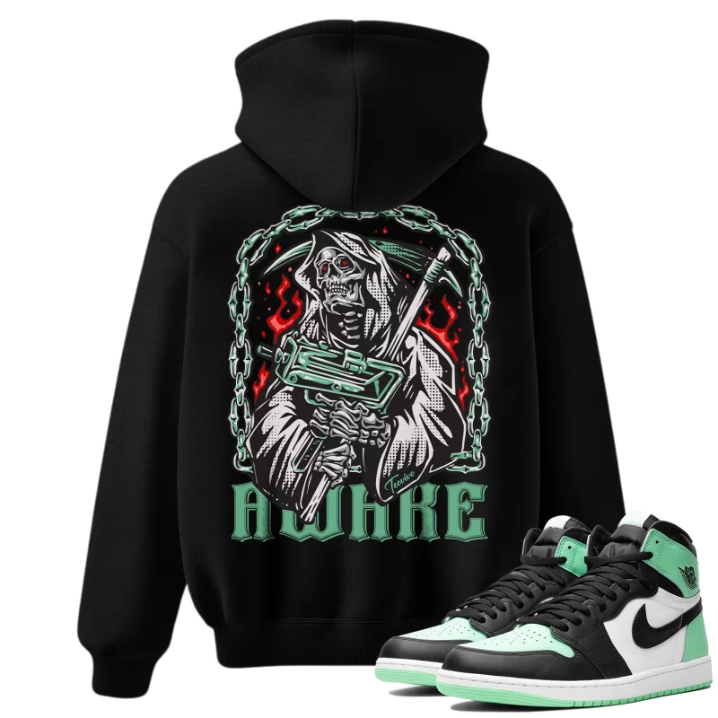 TeeVivo Hoodie Match Air Jordan 1 Retro High OG Green Glow Awake – Air Jordan 1 Hoodie, AJ1 Hoodie
