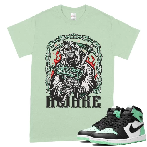 TeeVivo T-Shirt Match Air Jordan 1 Retro High OG Green Glow Awake – Air Jordan 1 Shirt, AJ1 Shirt