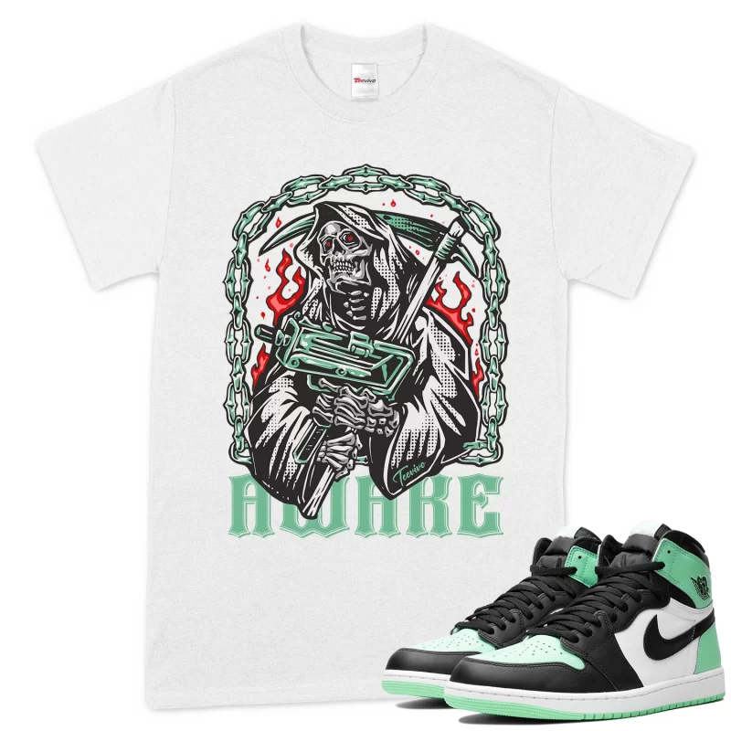 TeeVivo T-Shirt Match Air Jordan 1 Retro High OG Green Glow Awake – Air Jordan 1 Shirt, AJ1 Shirt
