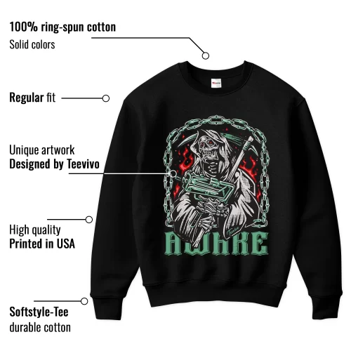 TeeVivo Sweatshirt Match Air Jordan 1 Retro High OG Green Glow Awake – Air Jordan 1 Sweatshirt, AJ1 Sweatshirt
