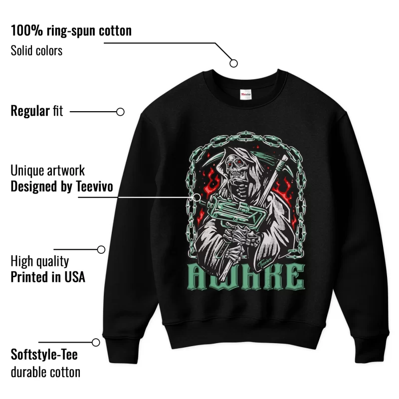 TeeVivo Sweatshirt Match Air Jordan 1 Retro High OG Green Glow Awake – Air Jordan 1 Sweatshirt, AJ1 Sweatshirt