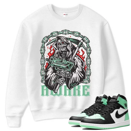 TeeVivo Sweatshirt Match Air Jordan 1 Retro High OG Green Glow Awake – Air Jordan 1 Sweatshirt, AJ1 Sweatshirt