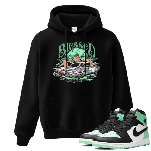 TeeVivo Hoodie Match Air Jordan 1 Retro High OG Green Glow Blessed – Air Jordan 1 Hoodie, AJ1 Hoodie