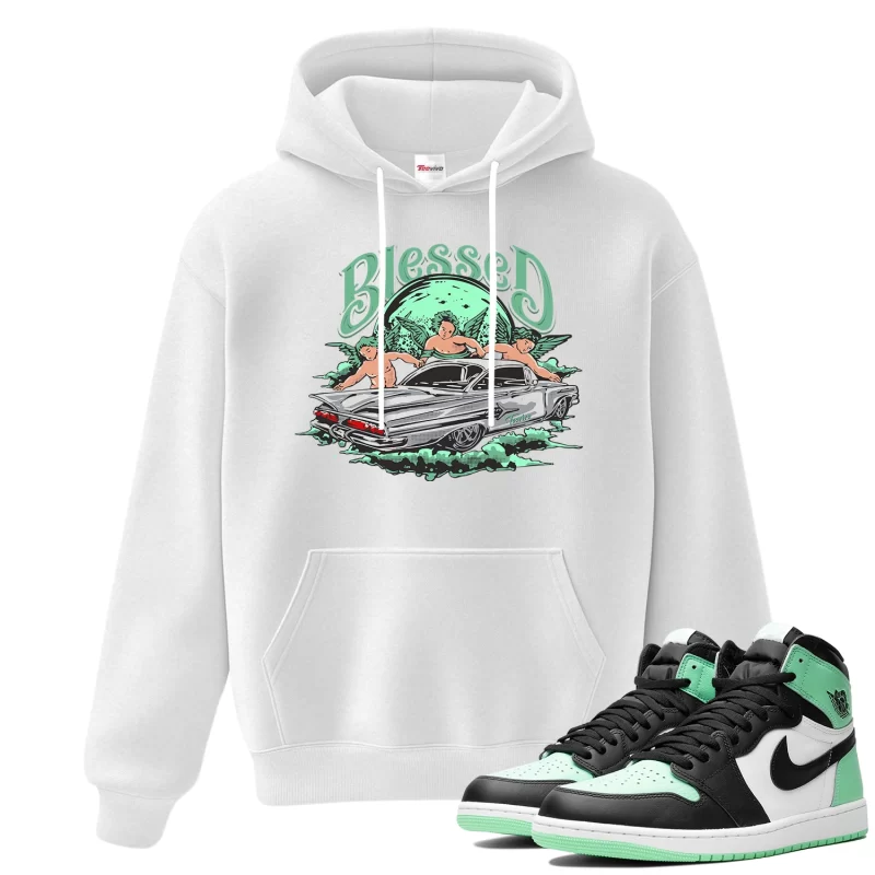 TeeVivo Hoodie Match Air Jordan 1 Retro High OG Green Glow Blessed – Air Jordan 1 Hoodie, AJ1 Hoodie