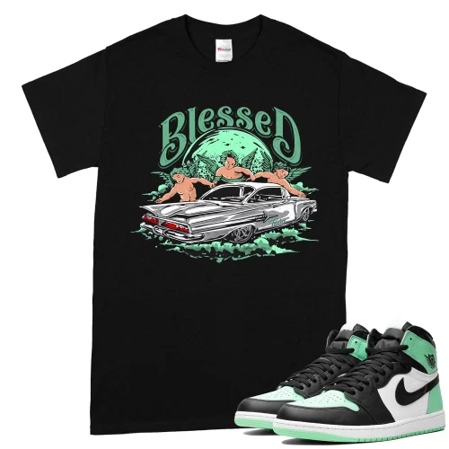 TeeVivo T-Shirt Match Air Jordan 1 Retro High OG Green Glow Blessed – Air Jordan 1 Shirt, AJ1 Shirt
