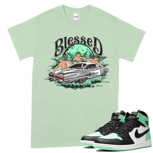 TeeVivo T-Shirt Match Air Jordan 1 Retro High OG Green Glow Blessed – Air Jordan 1 Shirt, AJ1 Shirt