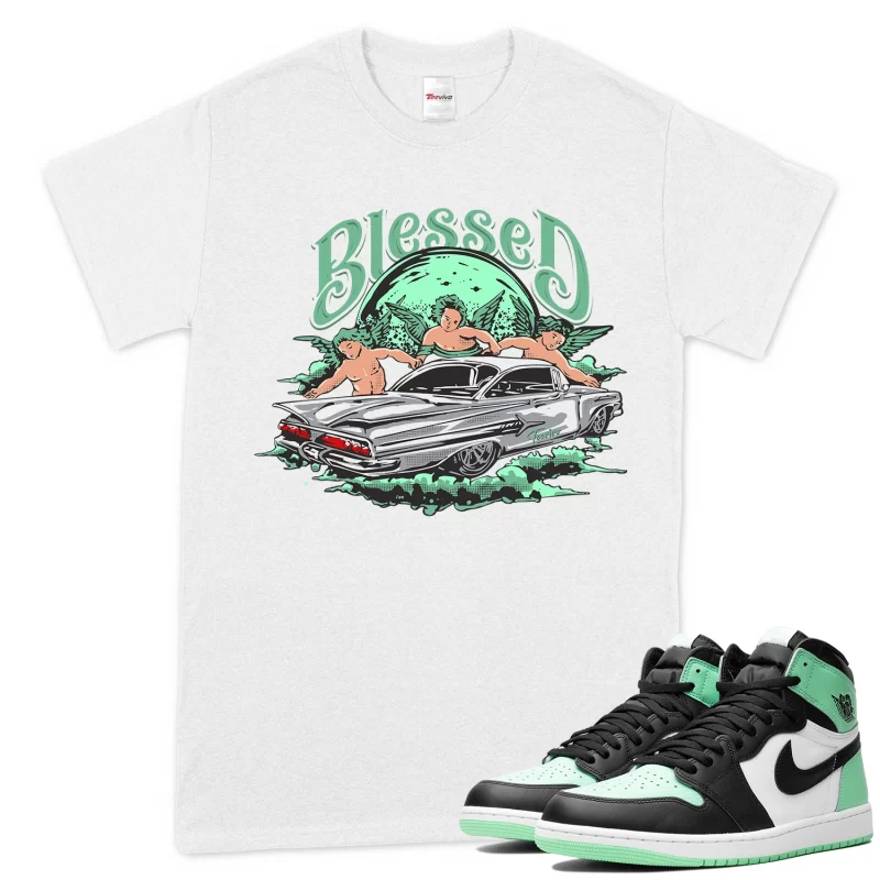 TeeVivo T-Shirt Match Air Jordan 1 Retro High OG Green Glow Blessed – Air Jordan 1 Shirt, AJ1 Shirt