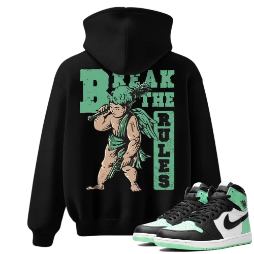 TeeVivo Hoodie Match Air Jordan 1 Retro High OG Green Glow Break the rules – Air Jordan 1 Hoodie, AJ1 Hoodie