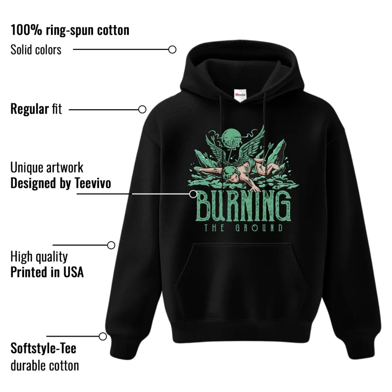 TeeVivo Hoodie Match Air Jordan 1 Retro High OG Green Glow Burning the ground – Air Jordan 1 Hoodie, AJ1 Hoodie