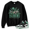 TeeVivo Sweatshirt Match Air Jordan 1 Retro High OG Green Glow Burning the ground – Air Jordan 1 Sweatshirt, AJ1 Sweatshirt