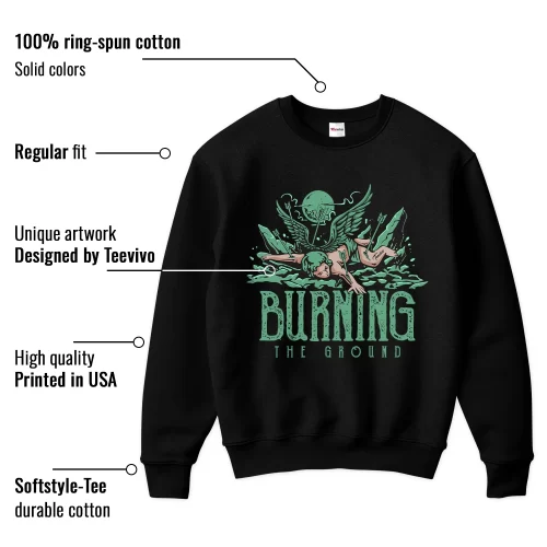 TeeVivo Sweatshirt Match Air Jordan 1 Retro High OG Green Glow Burning the ground – Air Jordan 1 Sweatshirt, AJ1 Sweatshirt