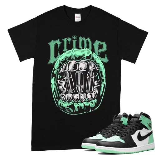 TeeVivo T-Shirt Match Air Jordan 1 Retro High OG Green Glow Crime – Air Jordan 1 Shirt, AJ1 Shirt