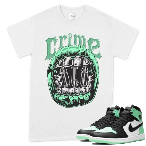 TeeVivo T-Shirt Match Air Jordan 1 Retro High OG Green Glow Crime – Air Jordan 1 Shirt, AJ1 Shirt