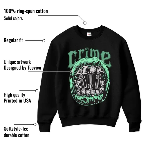 TeeVivo Sweatshirt Match Air Jordan 1 Retro High OG Green Glow Crime – Air Jordan 1 Sweatshirt, AJ1 Sweatshirt