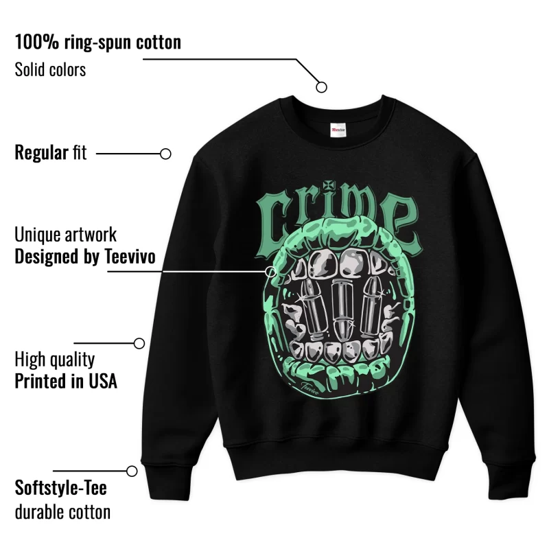 TeeVivo Sweatshirt Match Air Jordan 1 Retro High OG Green Glow Crime – Air Jordan 1 Sweatshirt, AJ1 Sweatshirt