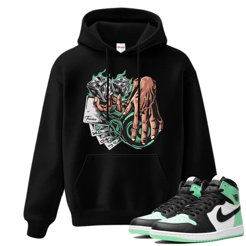 TeeVivo Hoodie Match Air Jordan 1 Retro High OG Green Glow Gambling – Air Jordan 1 Hoodie, AJ1 Hoodie