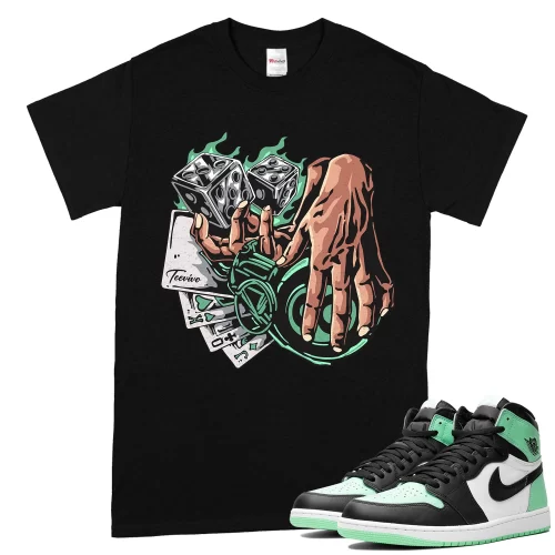 TeeVivo T-Shirt Match Air Jordan 1 Retro High OG Green Glow Gambling – Air Jordan 1 Shirt, AJ1 Shirt