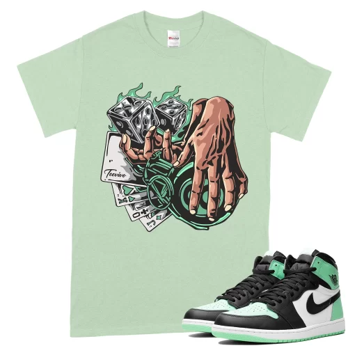 TeeVivo T-Shirt Match Air Jordan 1 Retro High OG Green Glow Gambling – Air Jordan 1 Shirt, AJ1 Shirt