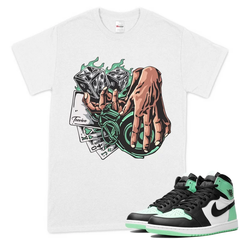 TeeVivo T-Shirt Match Air Jordan 1 Retro High OG Green Glow Gambling – Air Jordan 1 Shirt, AJ1 Shirt