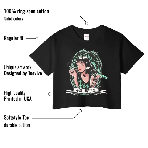 TeeVivo Crop Top Match Air Jordan 1 Retro High OG Green Glow God Daaamn – Air Jordan 1 Crop Top, AJ1 Crop Top
