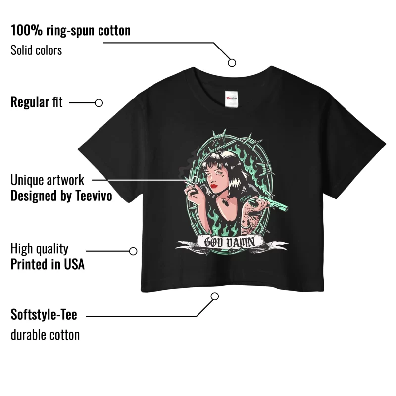 TeeVivo Crop Top Match Air Jordan 1 Retro High OG Green Glow God Daaamn – Air Jordan 1 Crop Top, AJ1 Crop Top