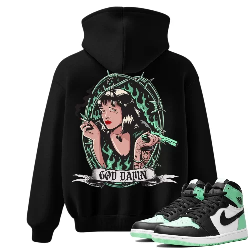 TeeVivo Hoodie Match Air Jordan 1 Retro High OG Green Glow God Daaamn – Air Jordan 1 Hoodie, AJ1 Hoodie