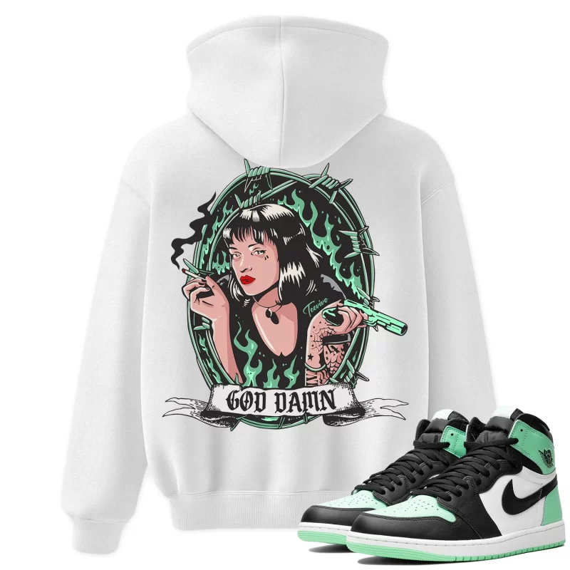 TeeVivo Hoodie Match Air Jordan 1 Retro High OG Green Glow God Daaamn – Air Jordan 1 Hoodie, AJ1 Hoodie