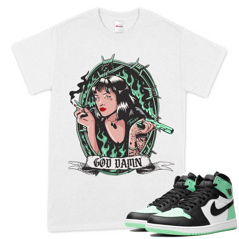 TeeVivo T-Shirt Match Air Jordan 1 Retro High OG Green Glow God Daaamn – Air Jordan 1 Shirt, AJ1 Shirt