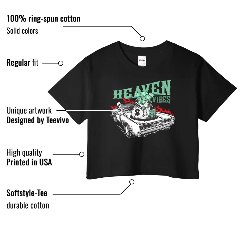 TeeVivo Crop Top Match Air Jordan 1 Retro High OG Green Glow Heaven vibes – Air Jordan 1 Crop Top, AJ1 Crop Top