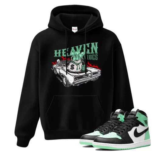 TeeVivo Hoodie Match Air Jordan 1 Retro High OG Green Glow Heaven vibes – Air Jordan 1 Hoodie, AJ1 Hoodie