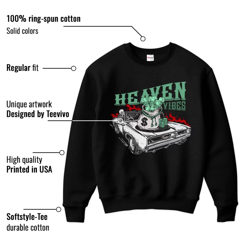 TeeVivo Sweatshirt Match Air Jordan 1 Retro High OG Green Glow Heaven vibes – Air Jordan 1 Sweatshirt, AJ1 Sweatshirt