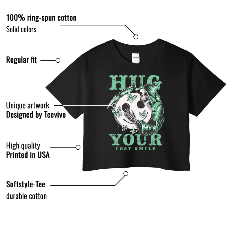 TeeVivo Crop Top Match Air Jordan 1 Retro High OG Green Glow Hug your lost smile – Air Jordan 1 Crop Top, AJ1 Crop Top