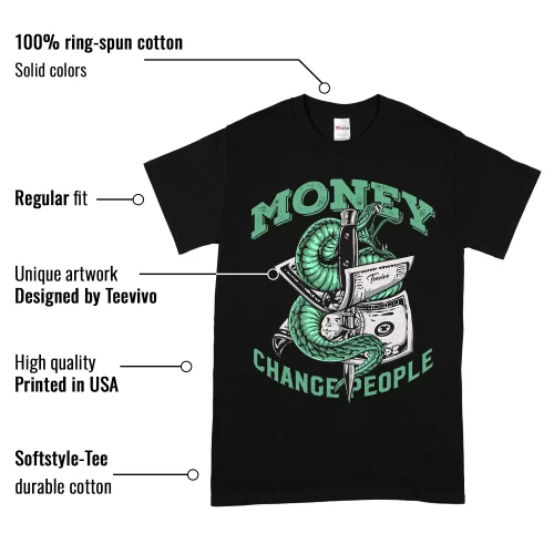 TeeVivo T-Shirt Match Air Jordan 1 Retro High OG Green Glow Money change people – Air Jordan 1 Shirt, AJ1 Shirt