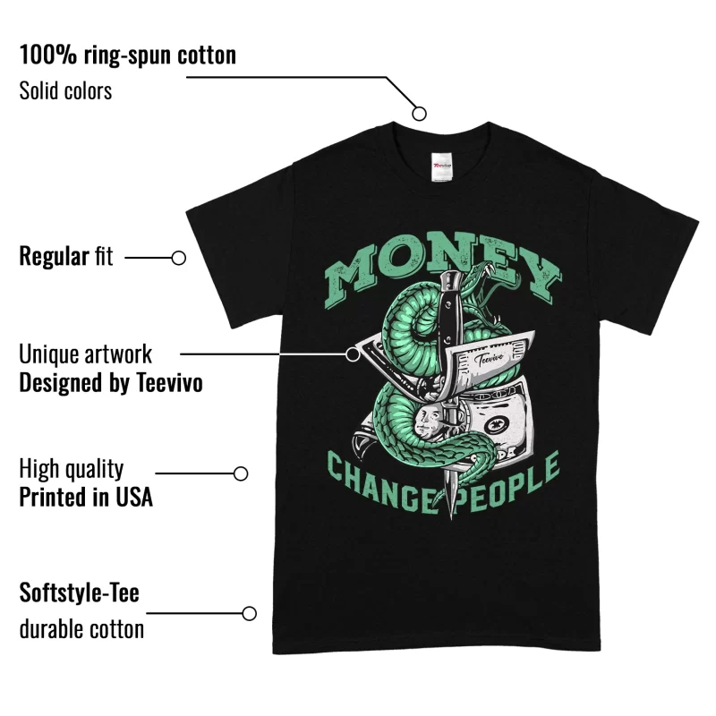 TeeVivo T-Shirt Match Air Jordan 1 Retro High OG Green Glow Money change people – Air Jordan 1 Shirt, AJ1 Shirt