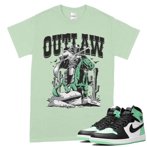 TeeVivo T-Shirt Match Air Jordan 1 Retro High OG Green Glow Outlaw – Air Jordan 1 Shirt, AJ1 Shirt