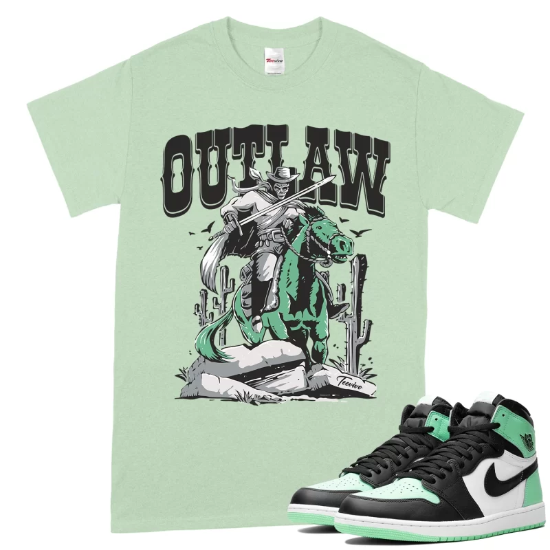 TeeVivo T-Shirt Match Air Jordan 1 Retro High OG Green Glow Outlaw – Air Jordan 1 Shirt, AJ1 Shirt