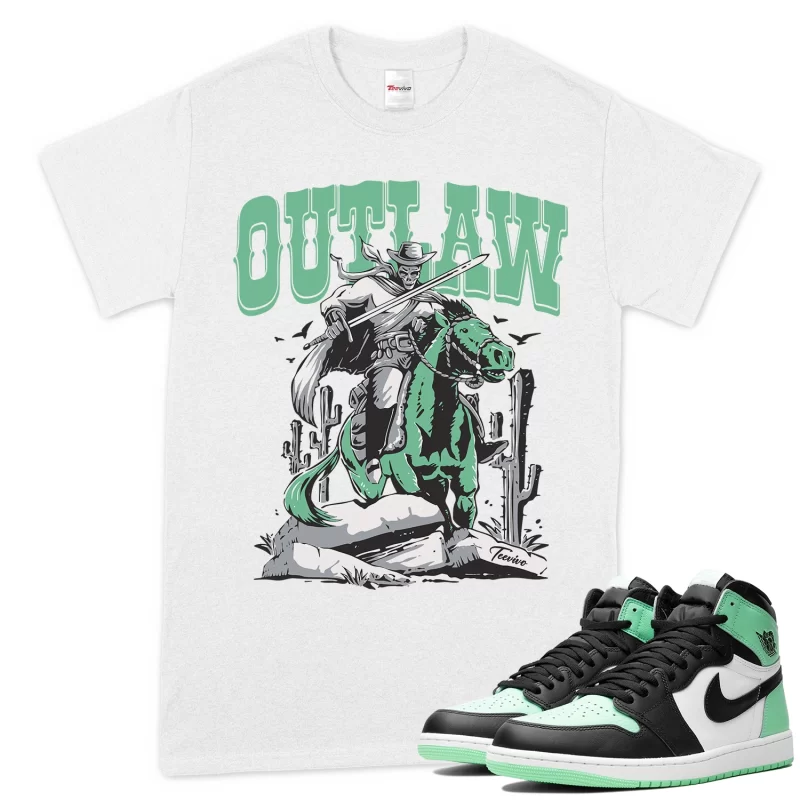 TeeVivo T-Shirt Match Air Jordan 1 Retro High OG Green Glow Outlaw – Air Jordan 1 Shirt, AJ1 Shirt