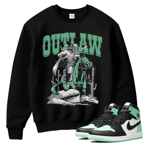 TeeVivo Sweatshirt Match Air Jordan 1 Retro High OG Green Glow Outlaw – Air Jordan 1 Sweatshirt, AJ1 Sweatshirt