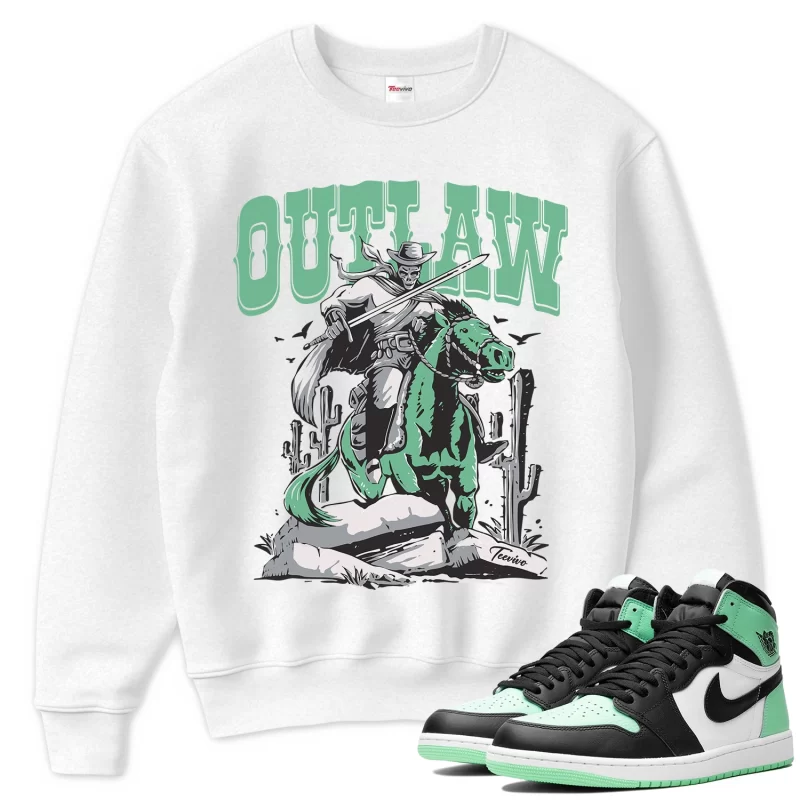 TeeVivo Sweatshirt Match Air Jordan 1 Retro High OG Green Glow Outlaw – Air Jordan 1 Sweatshirt, AJ1 Sweatshirt