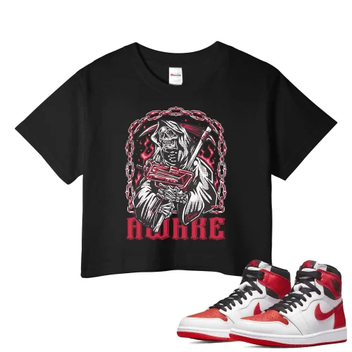TeeVivo Crop Top Match Air Jordan 1 Retro High OG Heritage Awake – Air Jordan 1 Crop Top, AJ1 Crop Top
