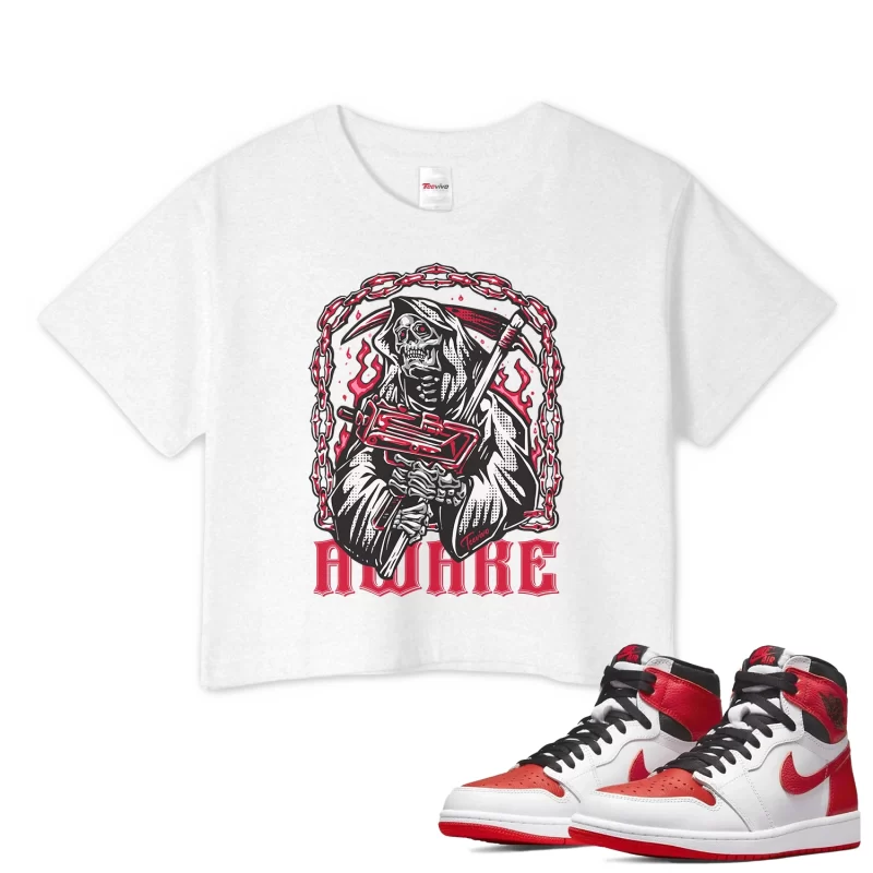 TeeVivo Crop Top Match Air Jordan 1 Retro High OG Heritage Awake – Air Jordan 1 Crop Top, AJ1 Crop Top