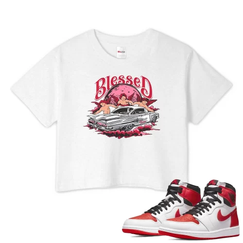 TeeVivo Crop Top Match Air Jordan 1 Retro High OG Heritage Blessed – Air Jordan 1 Crop Top, AJ1 Crop Top