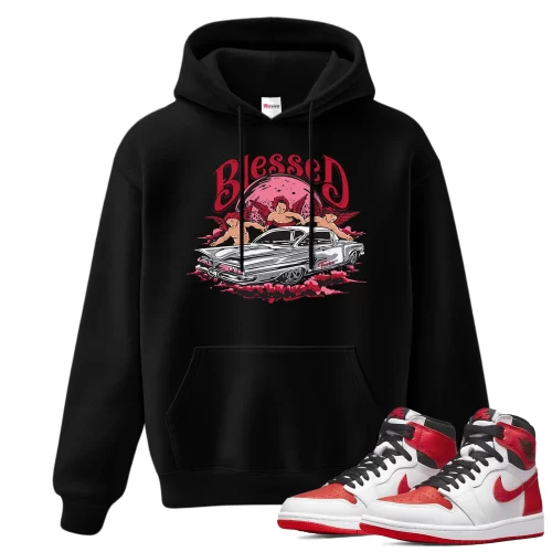 TeeVivo Hoodie Match Air Jordan 1 Retro High OG Heritage Blessed – Air Jordan 1 Hoodie, AJ1 Hoodie