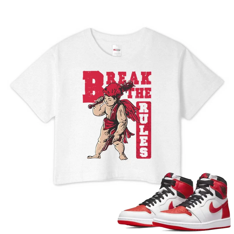 TeeVivo Crop Top Match Air Jordan 1 Retro High OG Heritage Break the rules – Air Jordan 1 Crop Top, AJ1 Crop Top