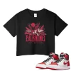 TeeVivo Crop Top Match Air Jordan 1 Retro High OG Heritage Burning the ground – Air Jordan 1 Crop Top, AJ1 Crop Top