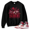 TeeVivo Sweatshirt Match Air Jordan 1 Retro High OG Heritage Burning the ground – Air Jordan 1 Sweatshirt, AJ1 Sweatshirt